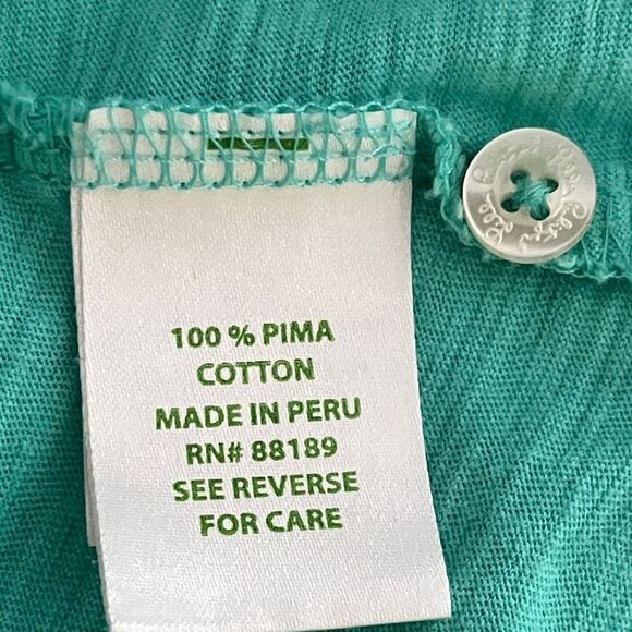 Lilly Pulitzer Resort Pima Cotton Turquoise Polo Palm Tree Logo  SZ XL - Picture 8 of 8